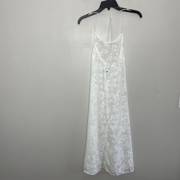 MADEWELL Cover-Up Women XS Floral Halter Midi Dress NEW Sheer Ivory NP247 - Picture 8 of 15